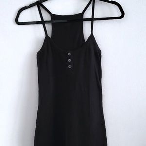 L&A Black Rib Button Top  Size  Large